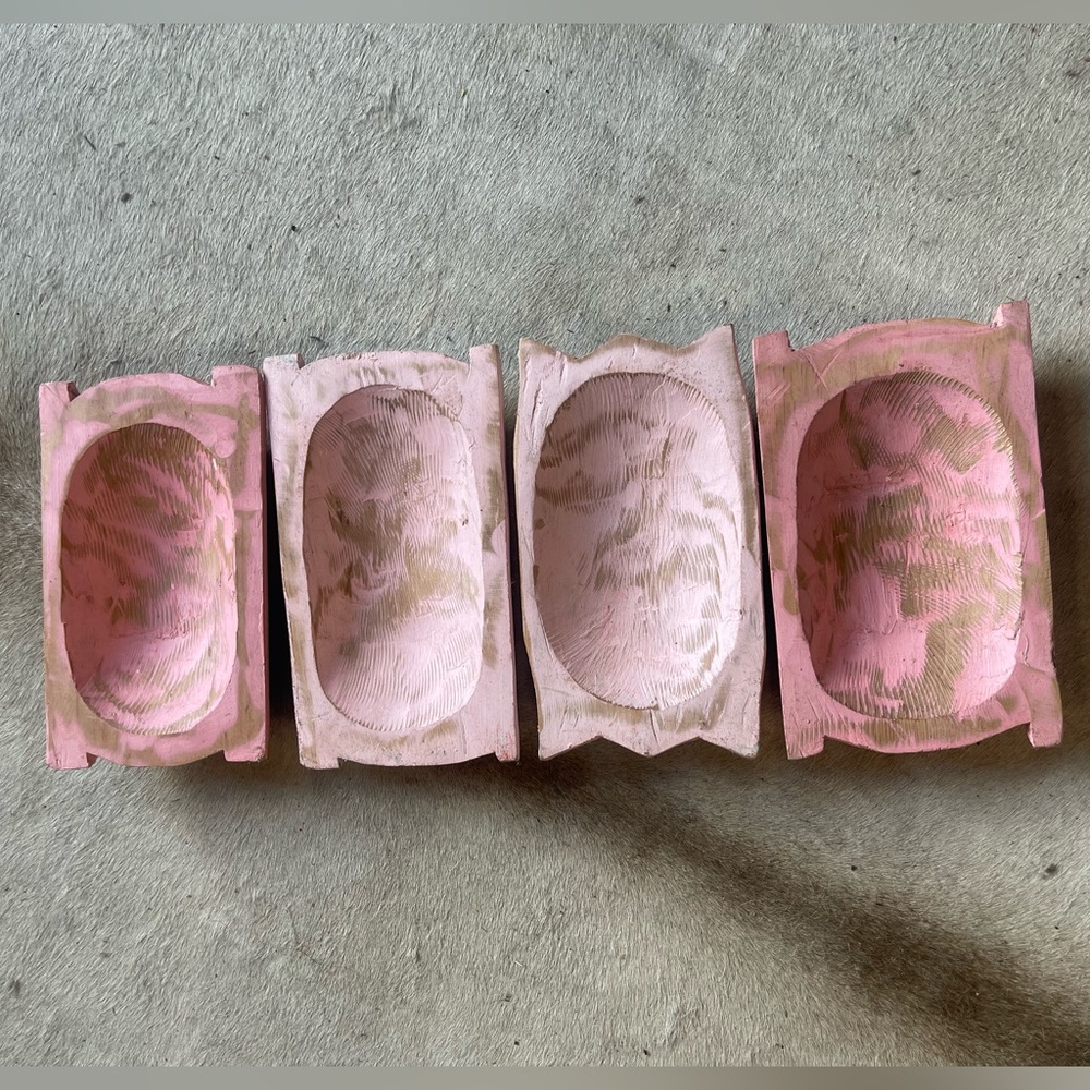 Dough Bowl- Hand Carved PINK
